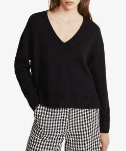 CLAUDIE PIERLOT Maiwenn V-neck Knitted Jumper For Womens Black