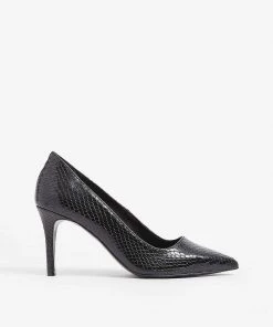 CLAUDIE PIERLOT Python-embossed Leather Courts For Womens Black