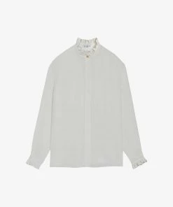 CLAUDIE PIERLOT Chabine Victorian-collar Woven Shirt For Womens Naturels