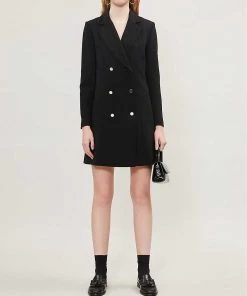 CLAUDIE PIERLOT Mirrored-buttoned Crepe Blazer For Womens Black