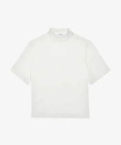 CLAUDIE PIERLOT Victorian-collar Woven Blouse For Womens Naturels