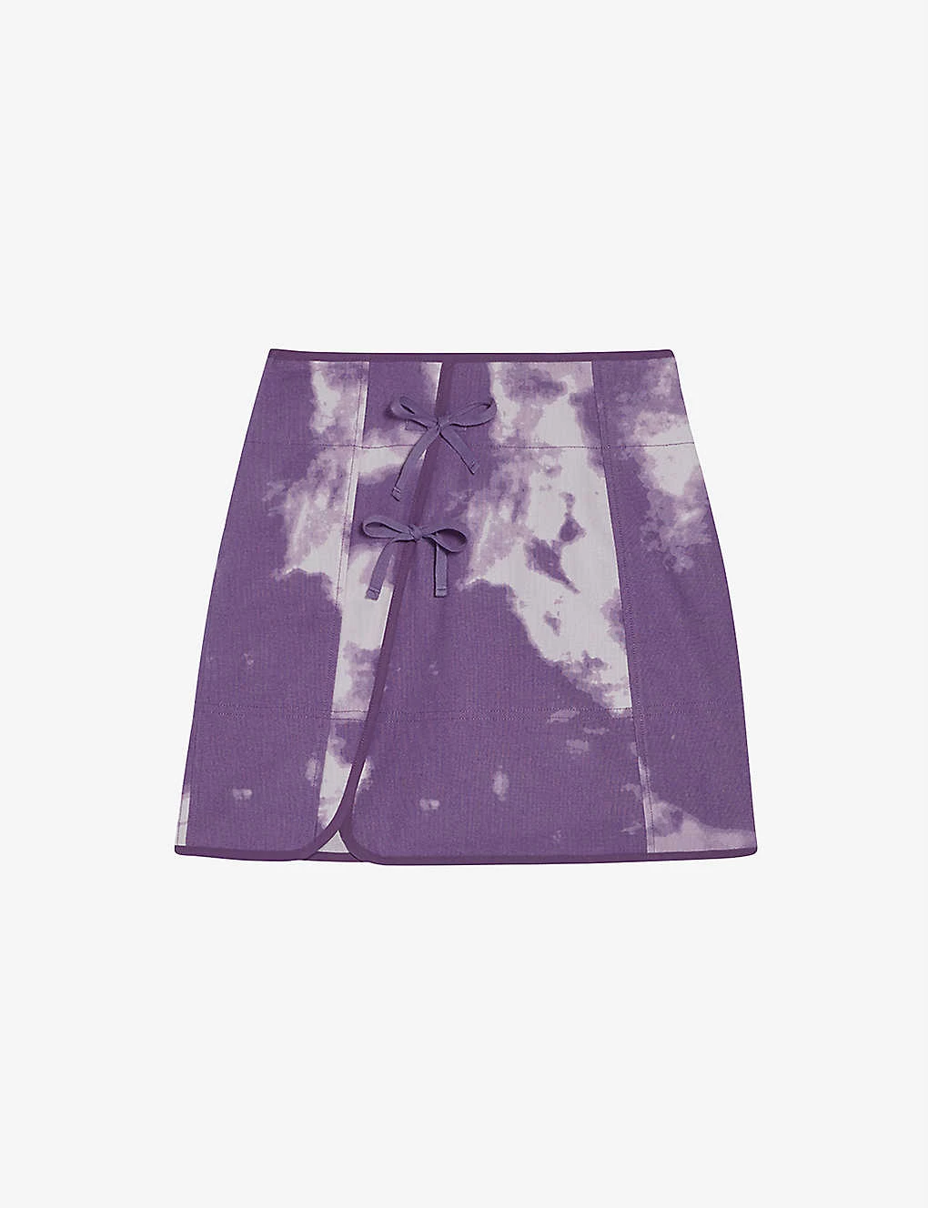 CLAUDIE PIERLOT Stellar Tie-dye Cotton Mini Skirt For Womens Violets - Image 5