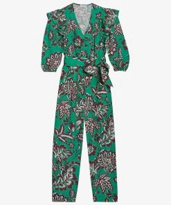 CLAUDIE PIERLOT Justice Floral-print Cotton Jumpsuit For Womens Divers