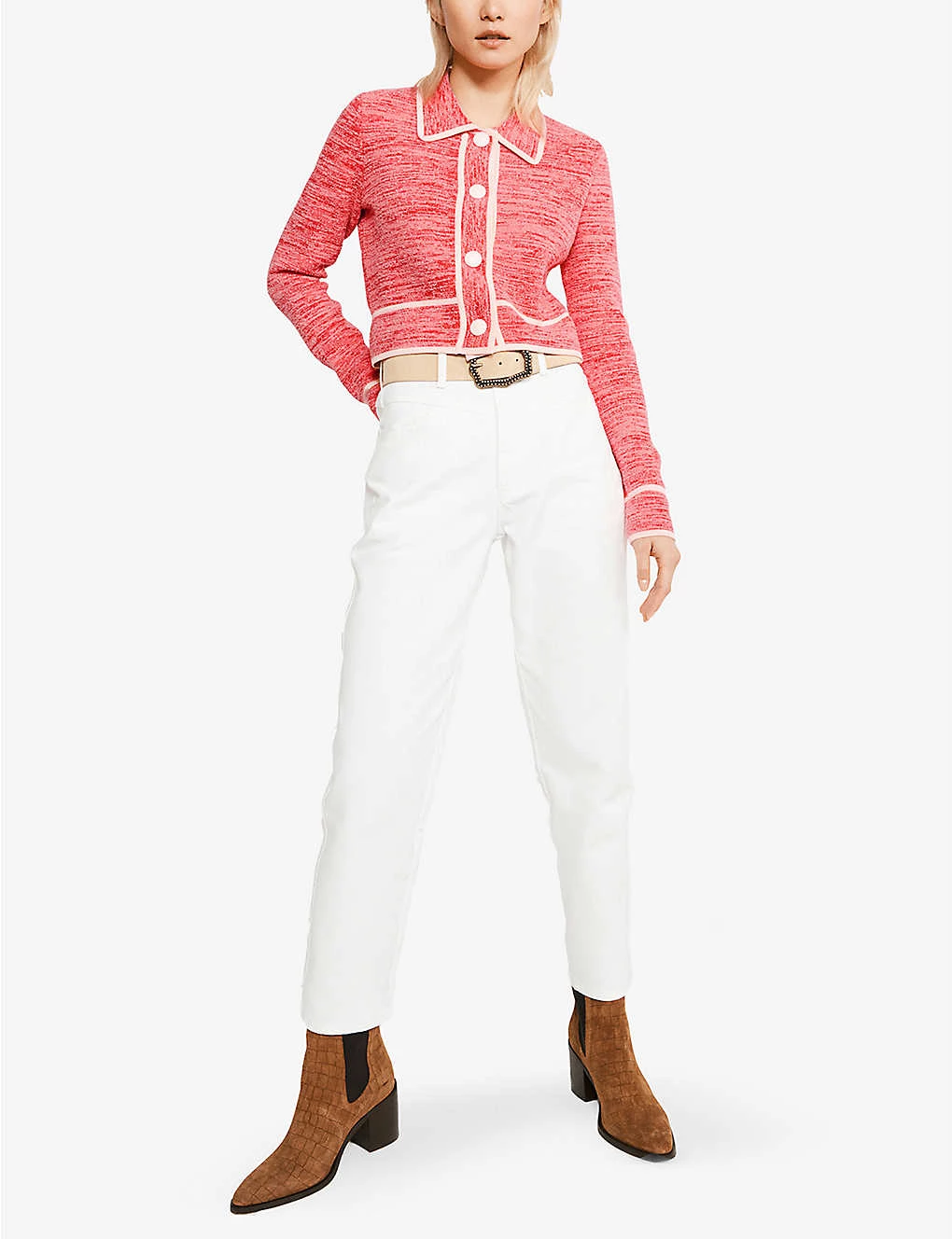 CLAUDIE PIERLOT Poupi Straight-leg High-rise Organic Cotton-denim Jeans For Womens Naturels - Image 2