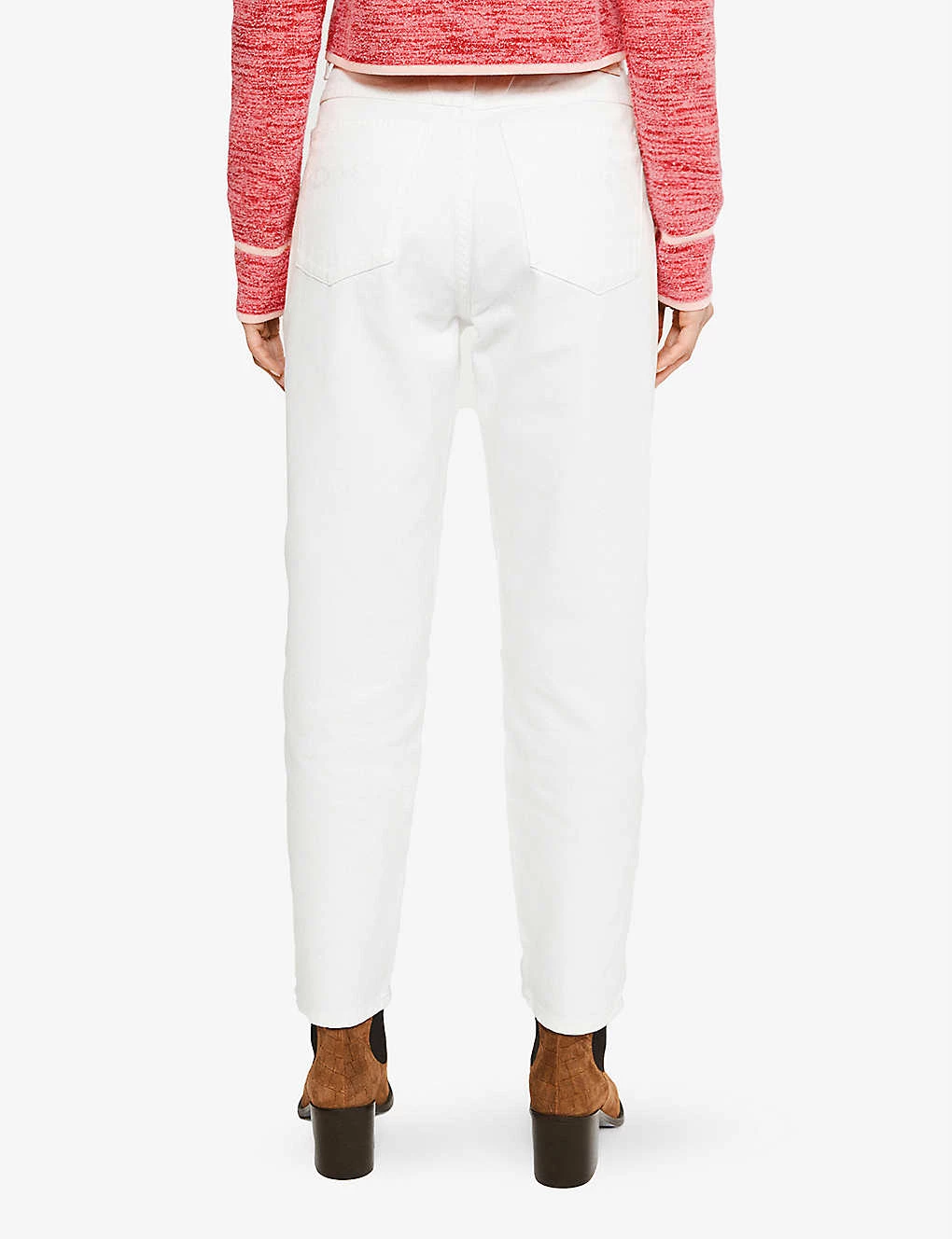 CLAUDIE PIERLOT Poupi Straight-leg High-rise Organic Cotton-denim Jeans For Womens Naturels - Image 4