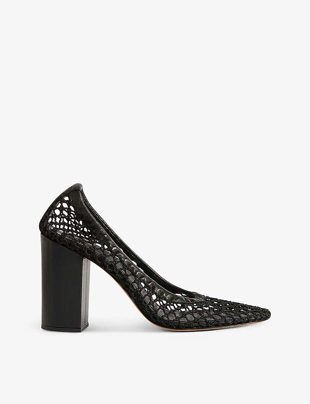 CLAUDIE PIERLOT Open-work Leather And Knitted Courts For Womens Noir / Gris - Image 2