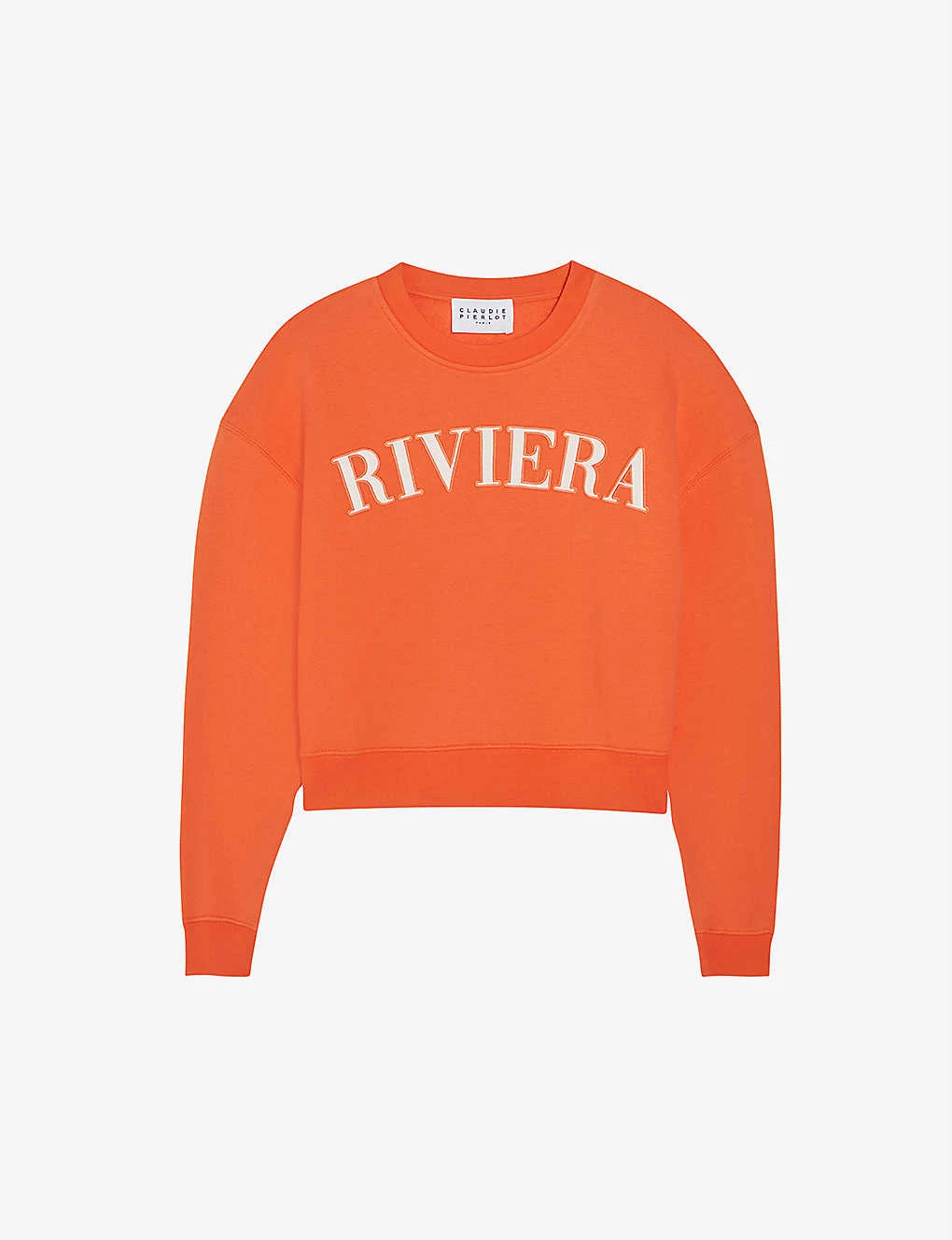 CLAUDIE PIERLOT Riviera Round-neck Woven Sweatshirt For Womens Jaunes / Oranges - Image 2