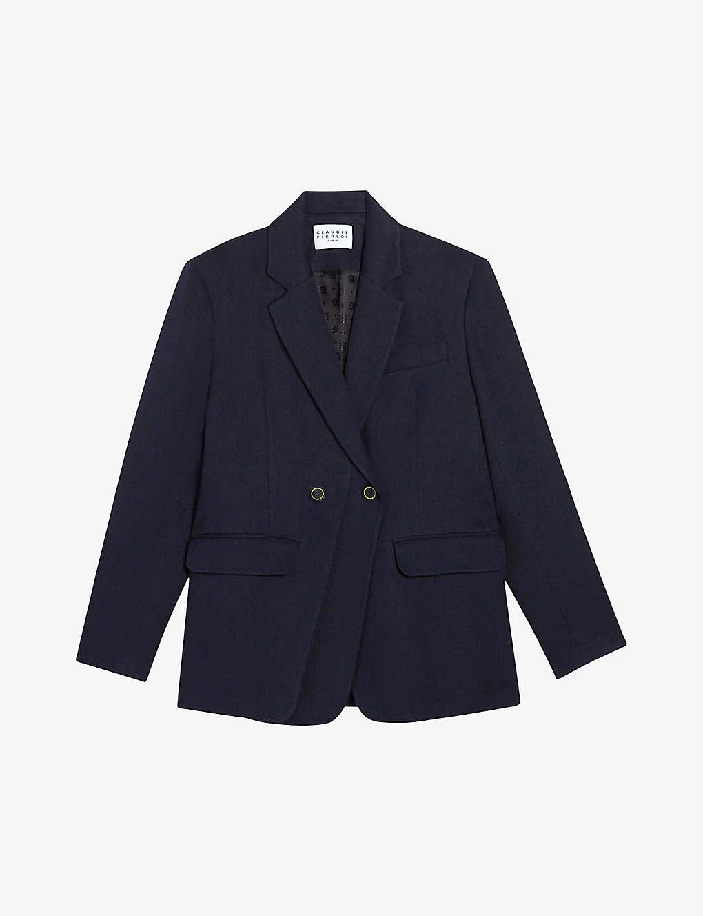 CLAUDIE PIERLOT Village Double-breasted Stretch Linen-blend Blazer For Womens Bleus