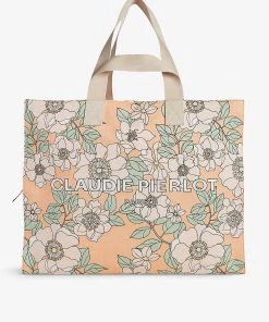 CLAUDIE PIERLOT Logo-branded Floral-print Recycled-cotton Tote Bag For Womens Divers