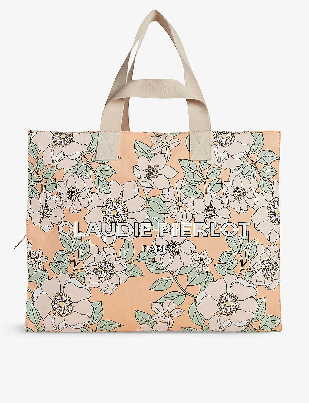 CLAUDIE PIERLOT Logo-branded Floral-print Recycled-cotton Tote Bag For Womens Divers