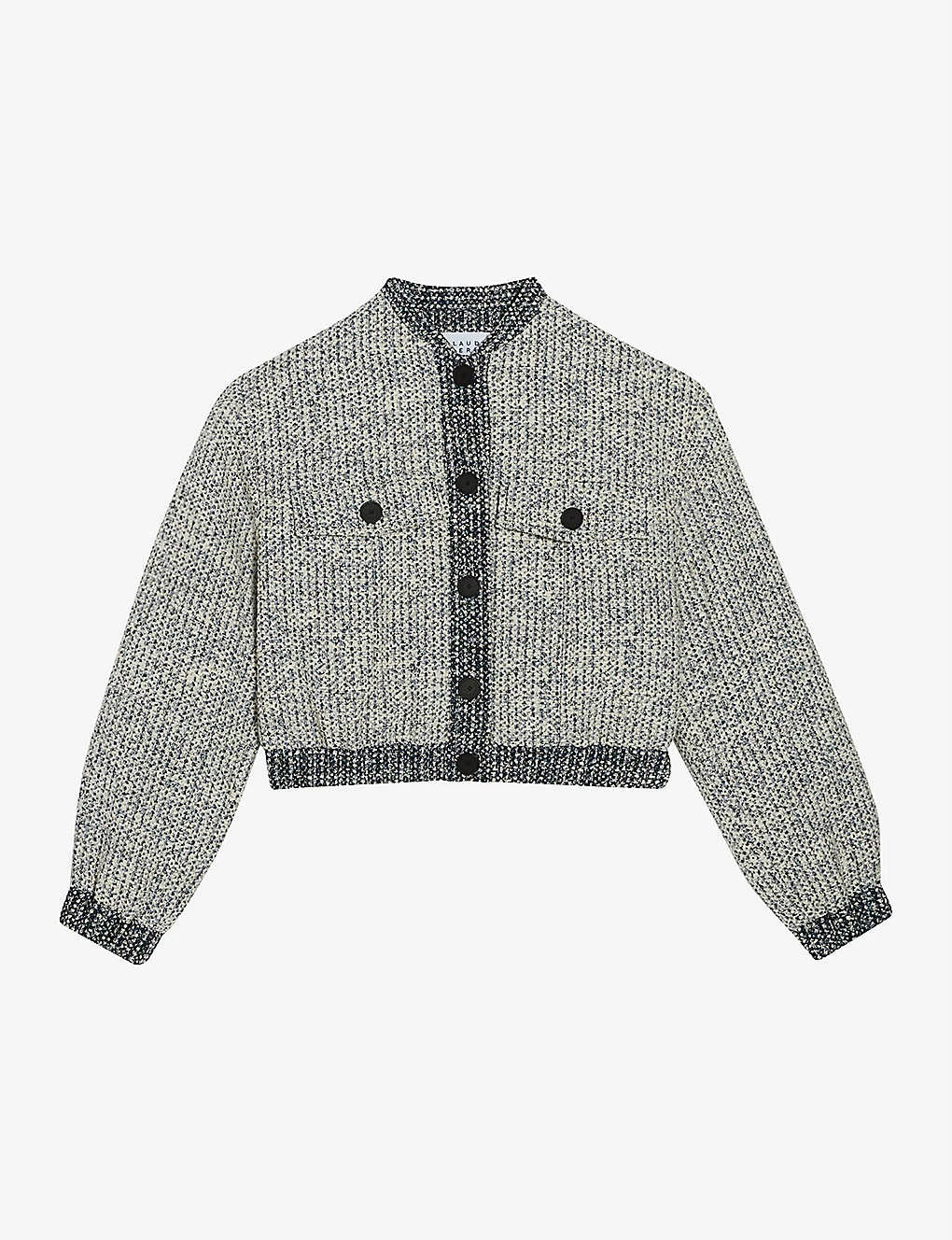 CLAUDIE PIERLOT Volley Cropped Tweed Bomber Jacket For Womens Divers - Image 5
