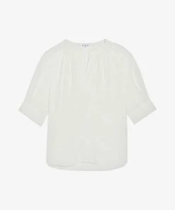 CLAUDIE PIERLOT Bianca V-neck Woven Top For Womens Naturels