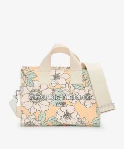 CLAUDIE PIERLOT Logo-print Floral Recycled-cotton Travel Tote For Womens Divers