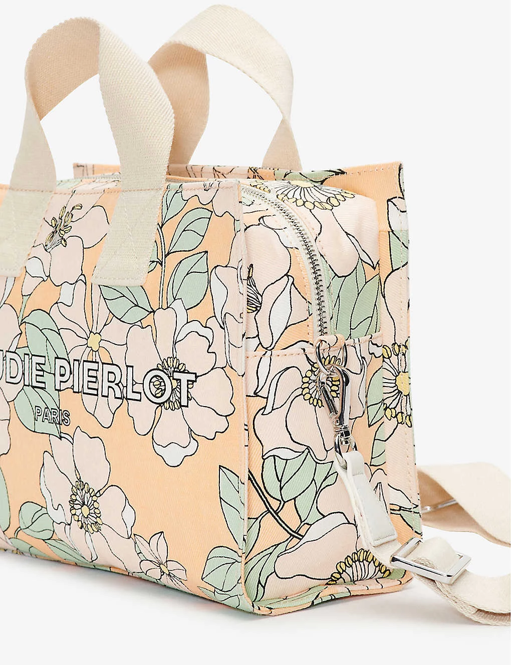 CLAUDIE PIERLOT Logo-print Floral Recycled-cotton Travel Tote For Womens Divers - Image 2