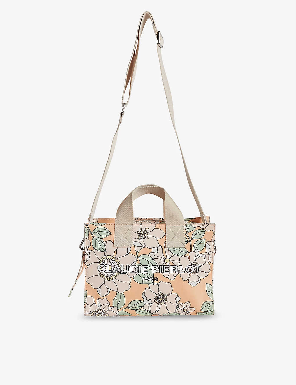 CLAUDIE PIERLOT Logo-print Floral Recycled-cotton Travel Tote For Womens Divers - Image 5