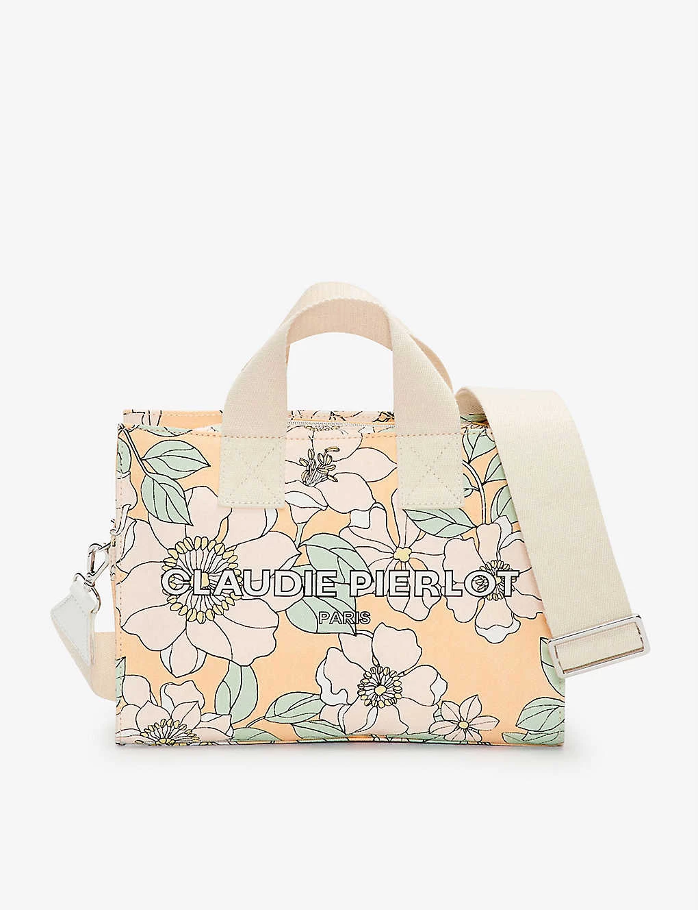 CLAUDIE PIERLOT Logo-print Floral Recycled-cotton Travel Tote For Womens Divers - Image 7