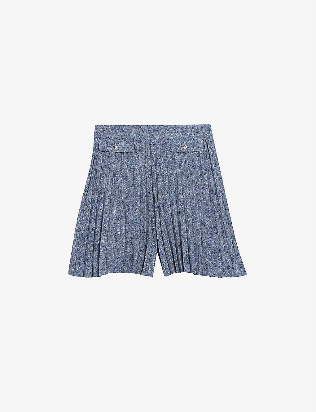 CLAUDIE PIERLOT Origami Pleated High-rise Woven Shorts For Womens Divers