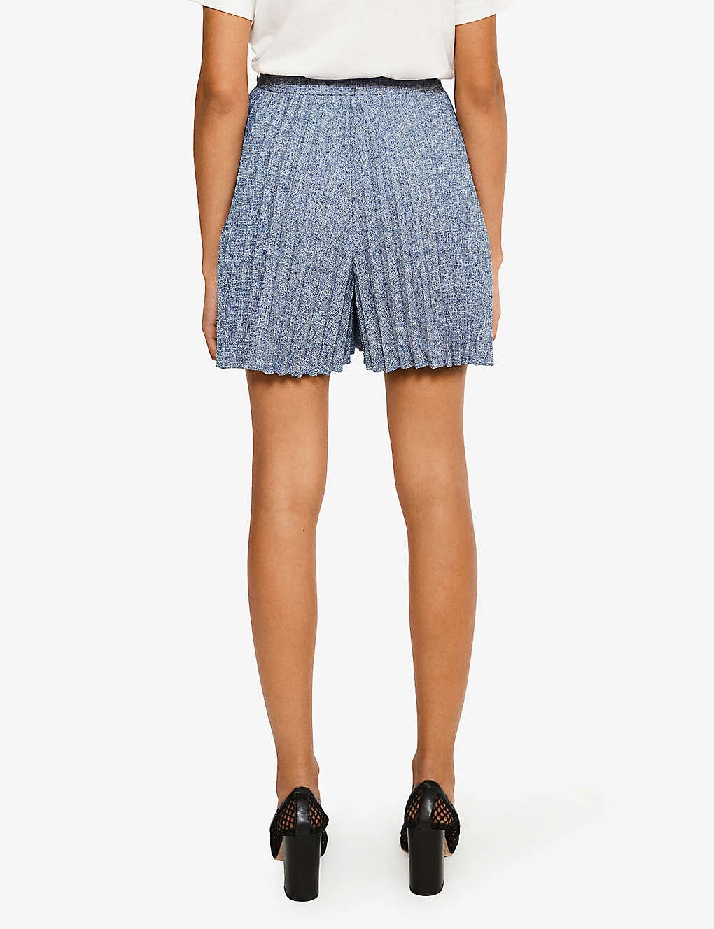 CLAUDIE PIERLOT Origami Pleated High-rise Woven Shorts For Womens Divers - Image 4