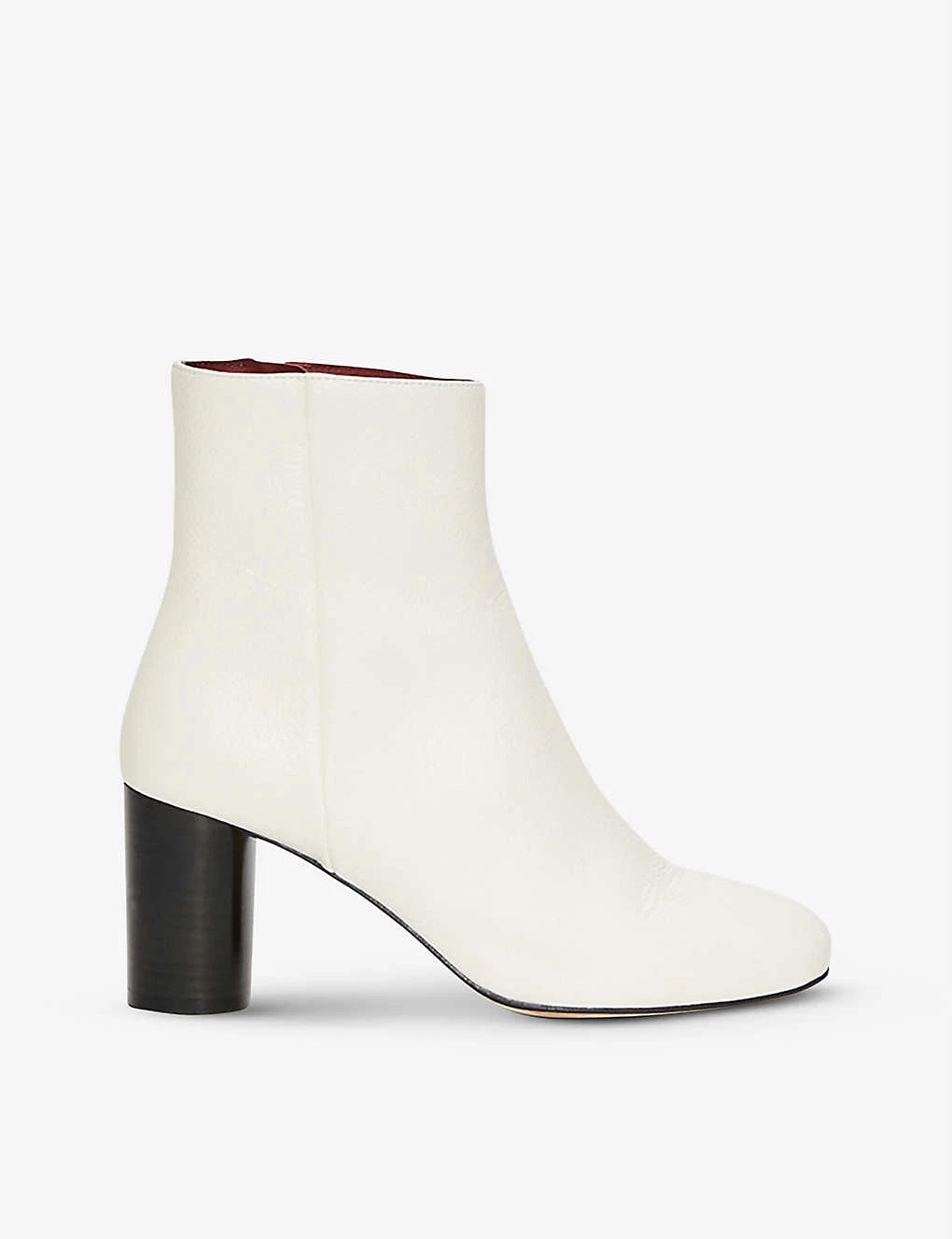 CLAUDIE PIERLOT Avril Heeled Leather Ankle Boots For Womens White - Image 5