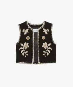 CLAUDIE PIERLOT Patchwork Leather Vest For Womens Divers