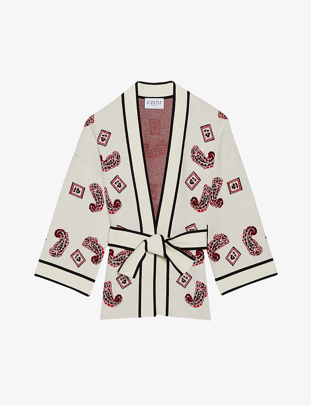 CLAUDIE PIERLOT Managua Graphic-print Cotton-wool Blend Kimono Cardigan For Womens Divers