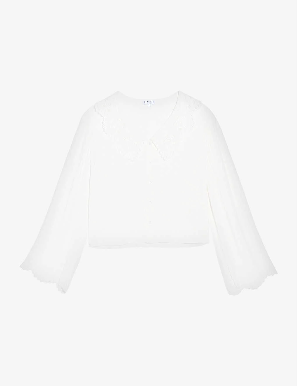 CLAUDIE PIERLOT Caipi Embroidered-collar Woven Shirt For Womens Naturels - Image 5