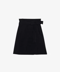 CLAUDIE PIERLOT Belted A-line Woven Mini Wrap Skirt For Womens Bleus