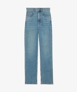 CLAUDIE PIERLOT Paquitobis Straight-leg High-rise Stretch-denim Jeans For Womens Bleus