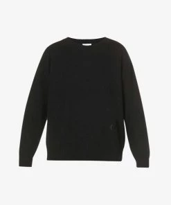 CLAUDIE PIERLOT Madi Round-neck Cashmere Jumper For Womens Noir / Gris