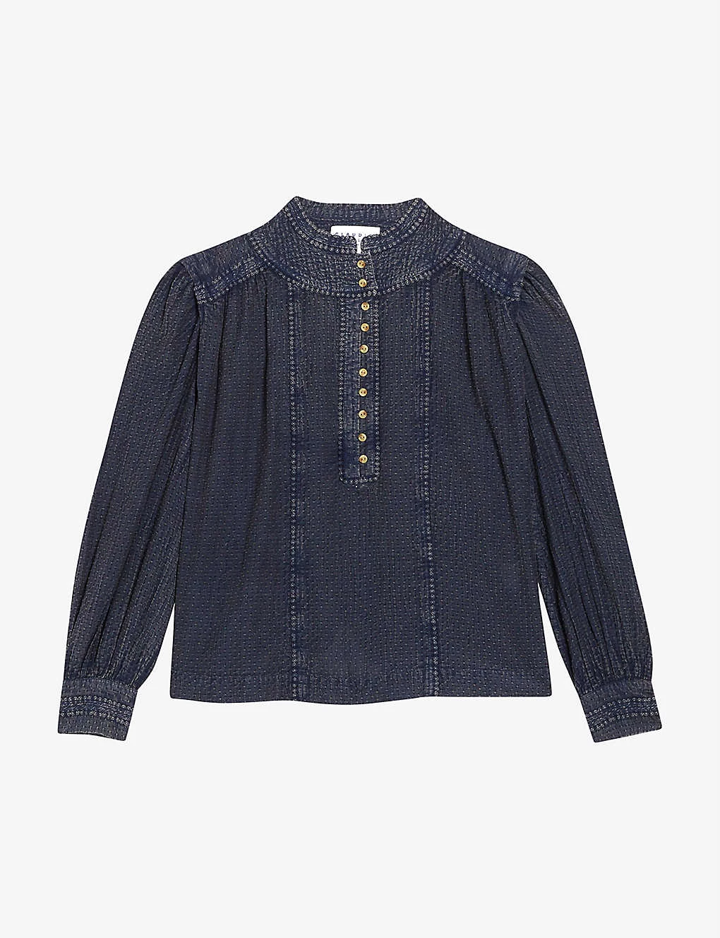 CLAUDIE PIERLOT Brooke Textured Denim Shirt For Womens Bleus