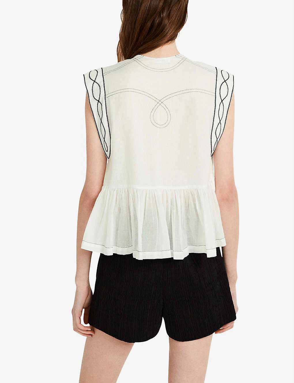CLAUDIE PIERLOT Bento Patchwork Cotton Top For Womens Naturels - Image 3