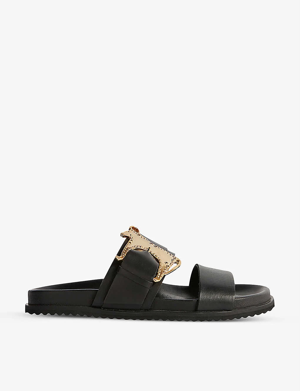 CLAUDIE PIERLOT Aly Buckle-detail Leather Sandals For Womens Noir / Gris - Image 2