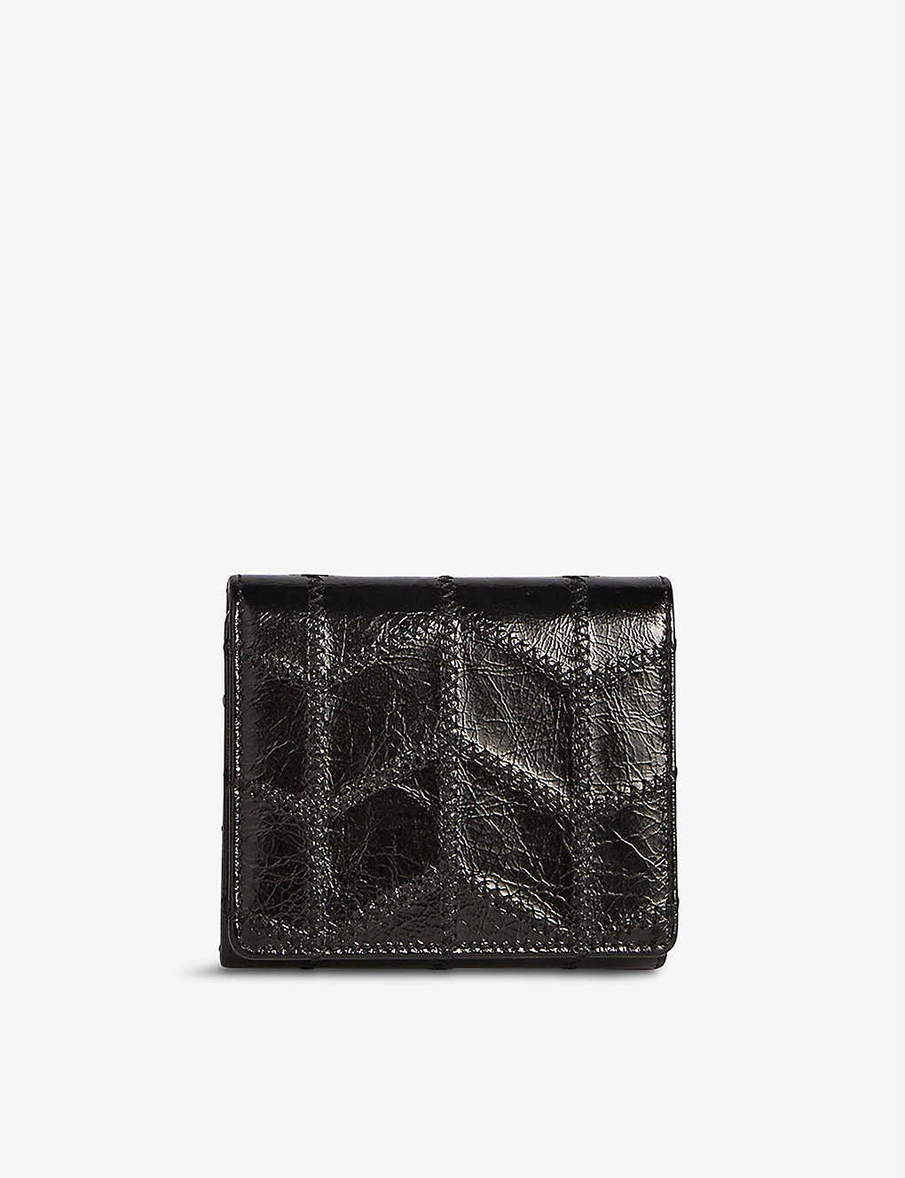 CLAUDIE PIERLOT Azimut Quilted Waxed Leather Purse For Womens Noir / Gris - Image 2