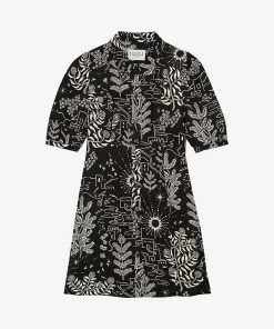 CLAUDIE PIERLOT Reflet Graphic-print Woven Mini Dress For Womens Divers