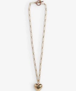 CLAUDIE PIERLOT Acoeur Gold-plated Brass Pendant Necklace For Womens Metalliques