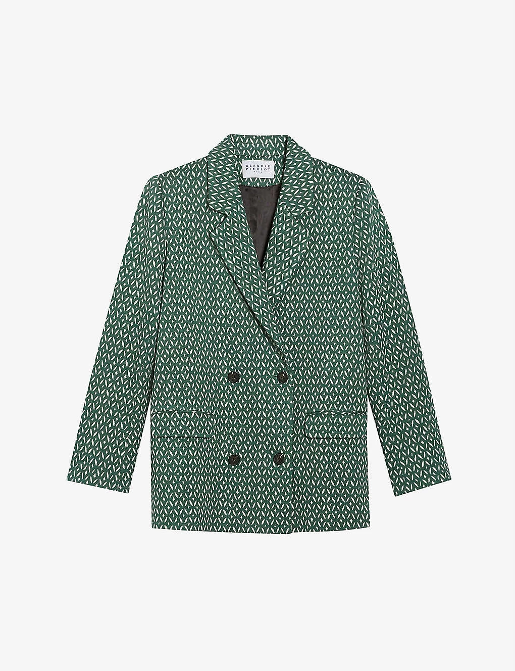 CLAUDIE PIERLOT Vimy Double-breasted Check Woven Blazer For Womens Divers