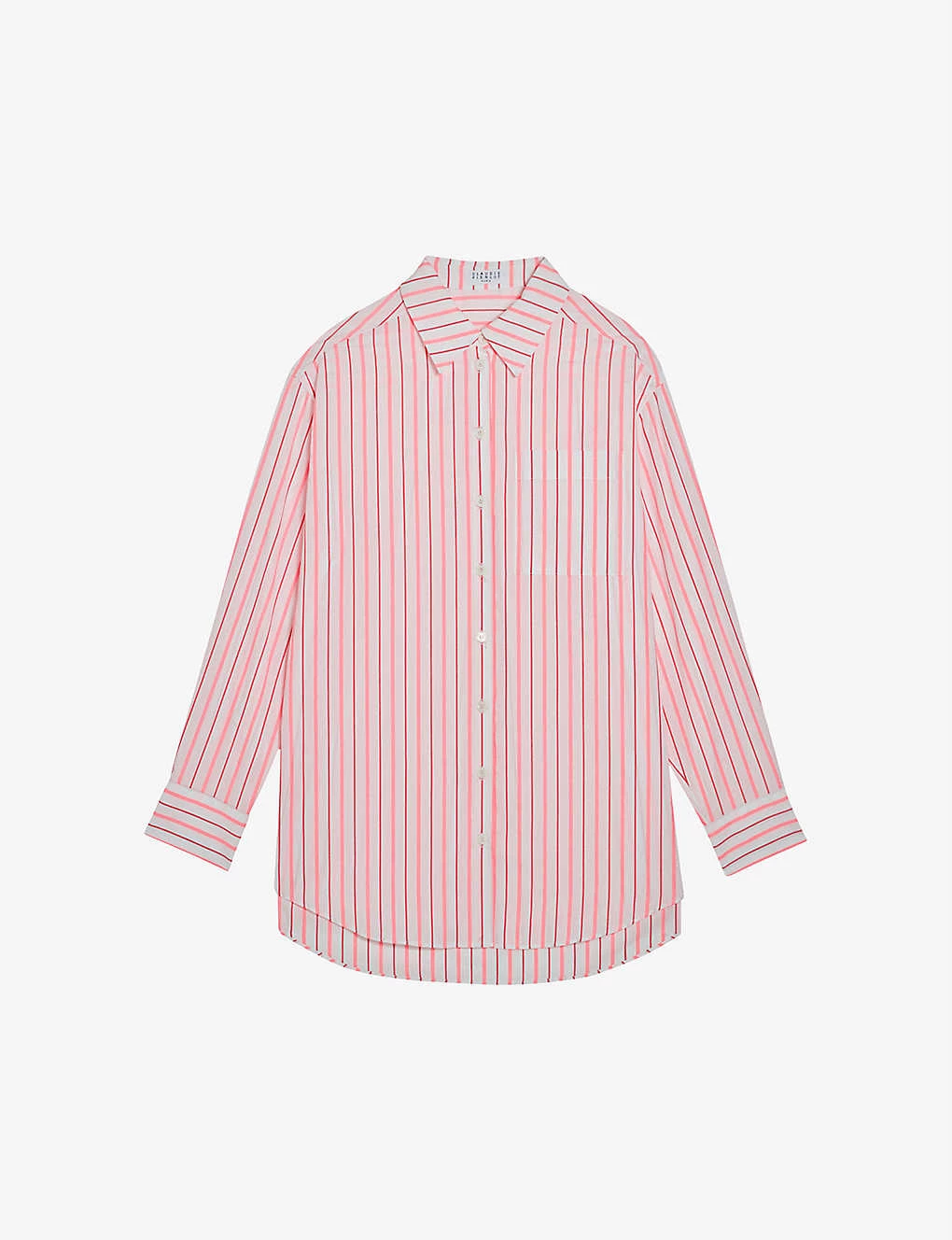 CLAUDIE PIERLOT Calisson Stripe-print Cotton-blend Shirt For Womens Divers - Image 5