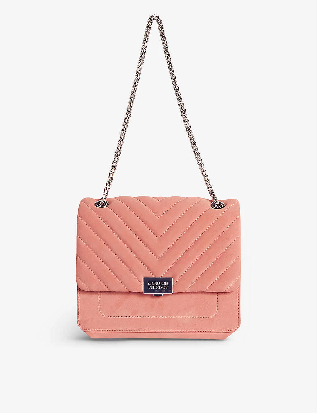 CLAUDIE PIERLOT Angela Quilted Suede Shoulder Bag For Womens Roses - Image 2