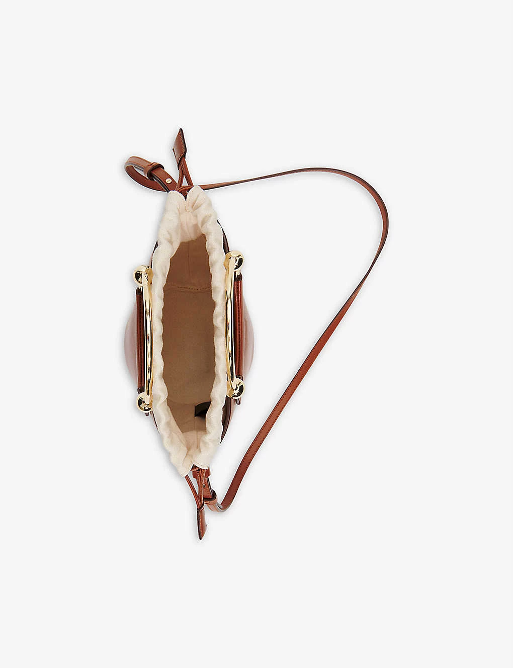 CLAUDIE PIERLOT Abeille Cotton-pocket Leather Crossbody Bag For Womens Bruns - Image 2