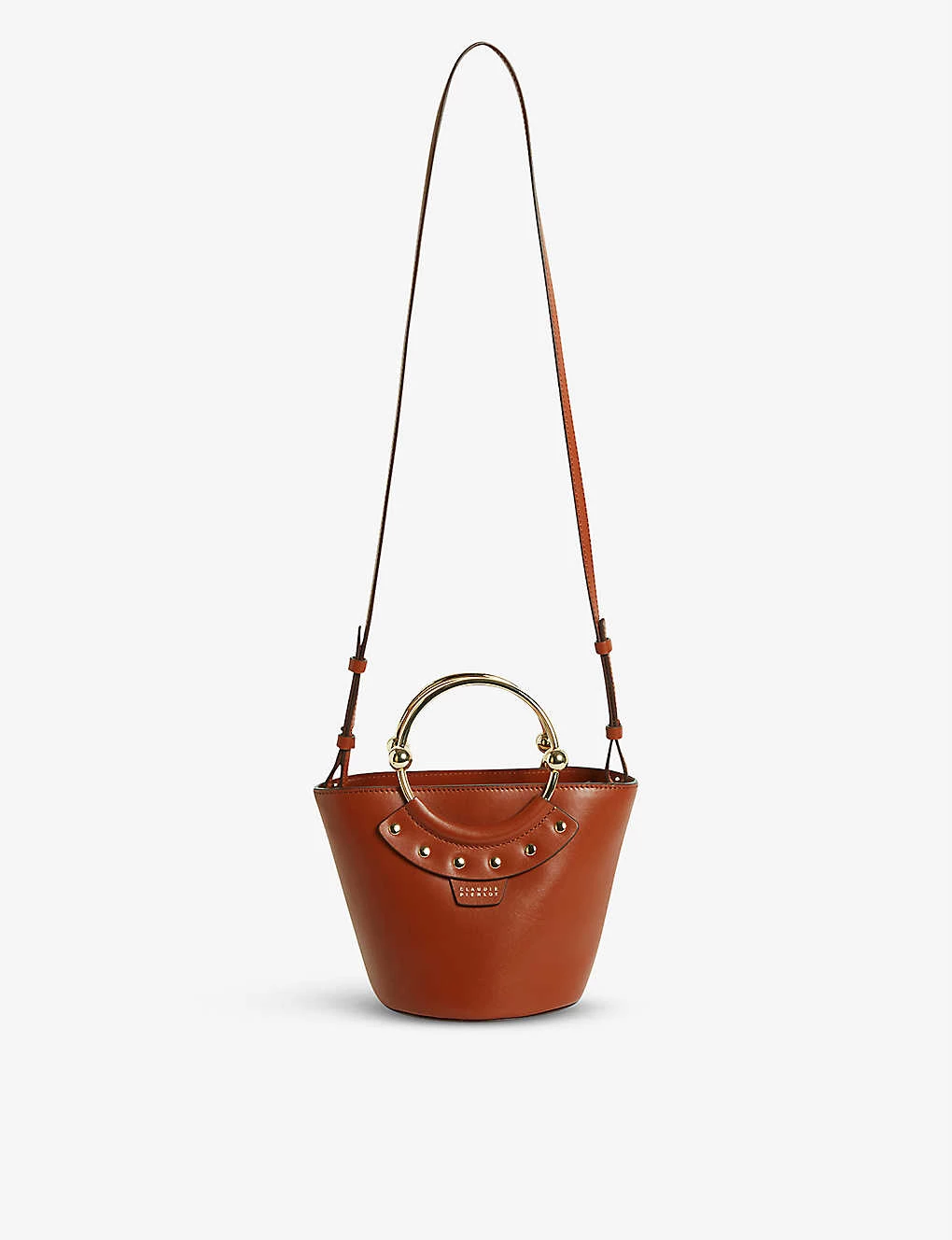 CLAUDIE PIERLOT Abeille Cotton-pocket Leather Crossbody Bag For Womens Bruns - Image 3