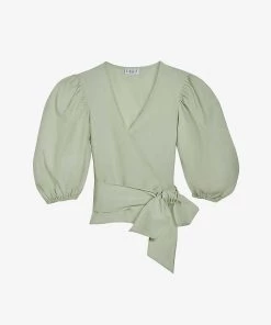 CLAUDIE PIERLOT Bambinibis V-neck Cotton Top For Womens Verts