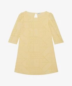 CLAUDIE PIERLOT Rififi Broderie Anglaise Cotton Dress For Womens Jaunes / Oranges