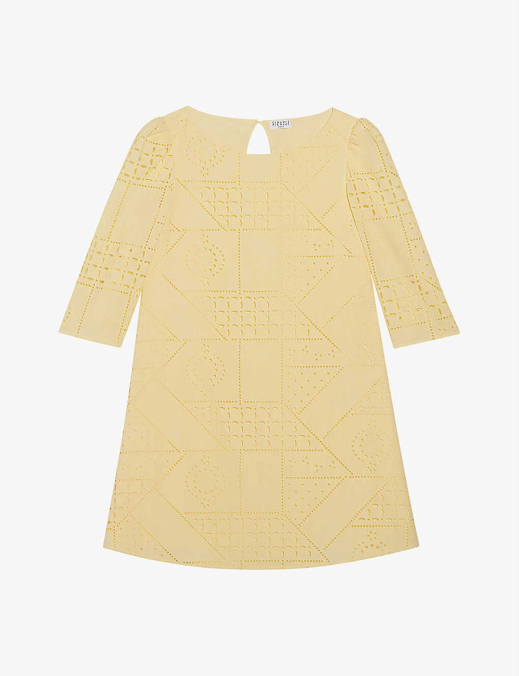 CLAUDIE PIERLOT Rififi Broderie Anglaise Cotton Dress For Womens Jaunes / Oranges - Image 2