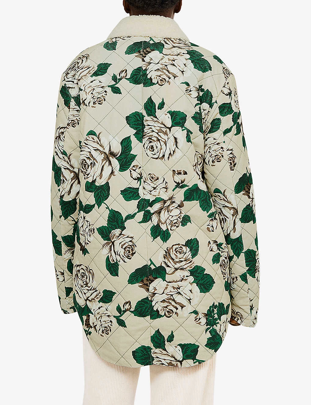 CLAUDIE PIERLOT Ganno Quilted Floral-print Cotton Corduroy Jacket For Womens Divers - Image 4