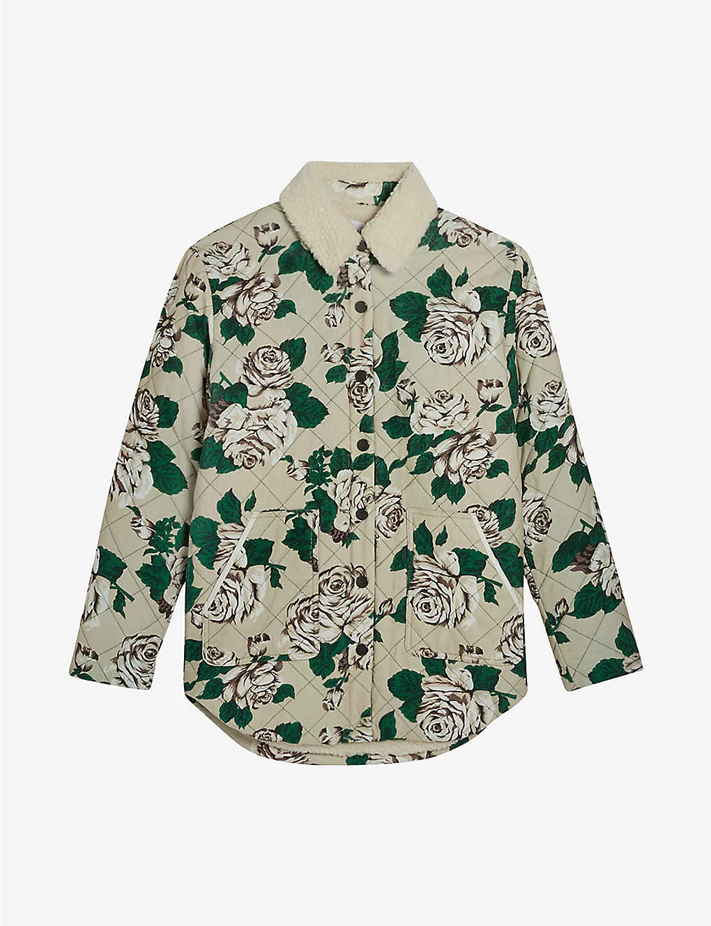 CLAUDIE PIERLOT Ganno Quilted Floral-print Cotton Corduroy Jacket For Womens Divers - Image 5