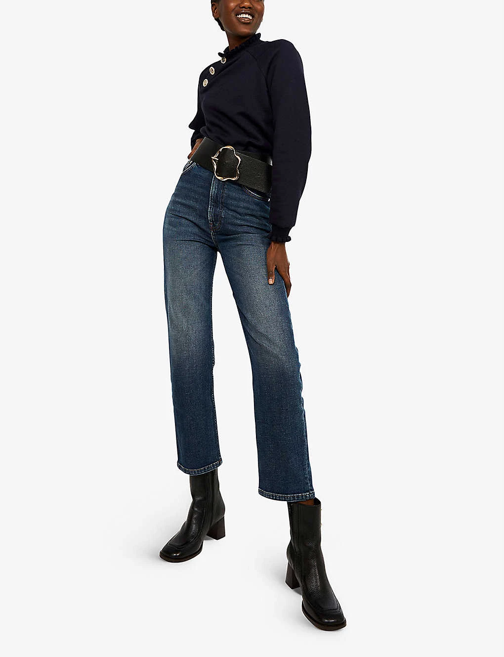CLAUDIE PIERLOT Paquito Straight-leg High-rise Cropped Denim Jeans For Womens Denim - Jean - Image 2