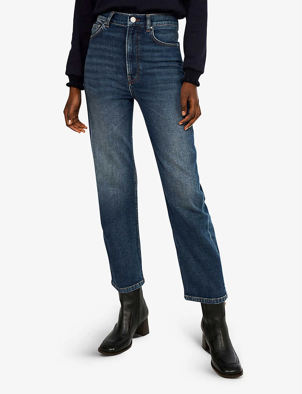 CLAUDIE PIERLOT Paquito Straight-leg High-rise Cropped Denim Jeans For Womens Denim - Jean - Image 3