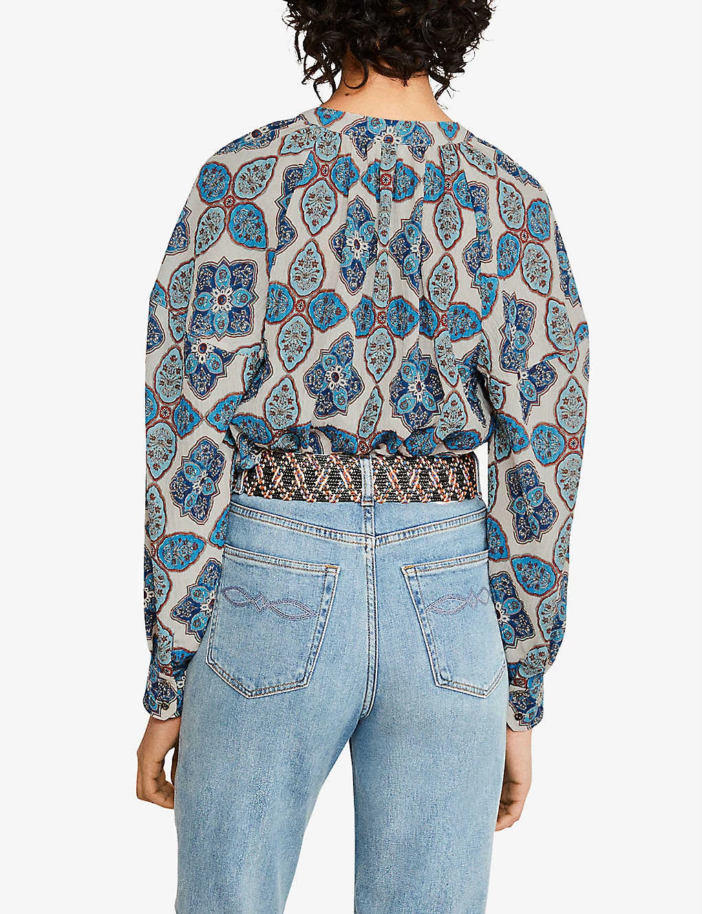 CLAUDIE PIERLOT Bianco Graphic-print Crepe Blouse For Womens Divers - Image 3