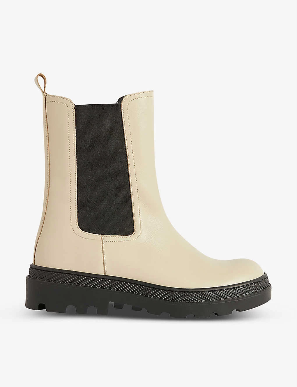 CLAUDIE PIERLOT Alegria Elasticated-panel Leather Boots For Womens Naturels - Image 2