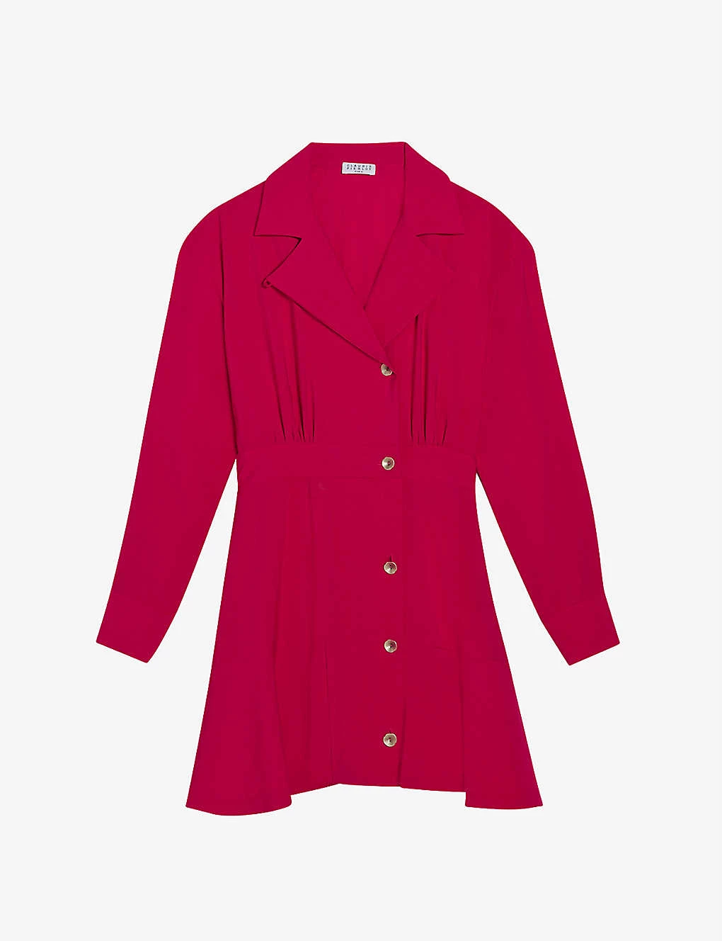 CLAUDIE PIERLOT Raspberry Notch-lapel Woven Mini Dress For Womens Noir / Gris - Image 6